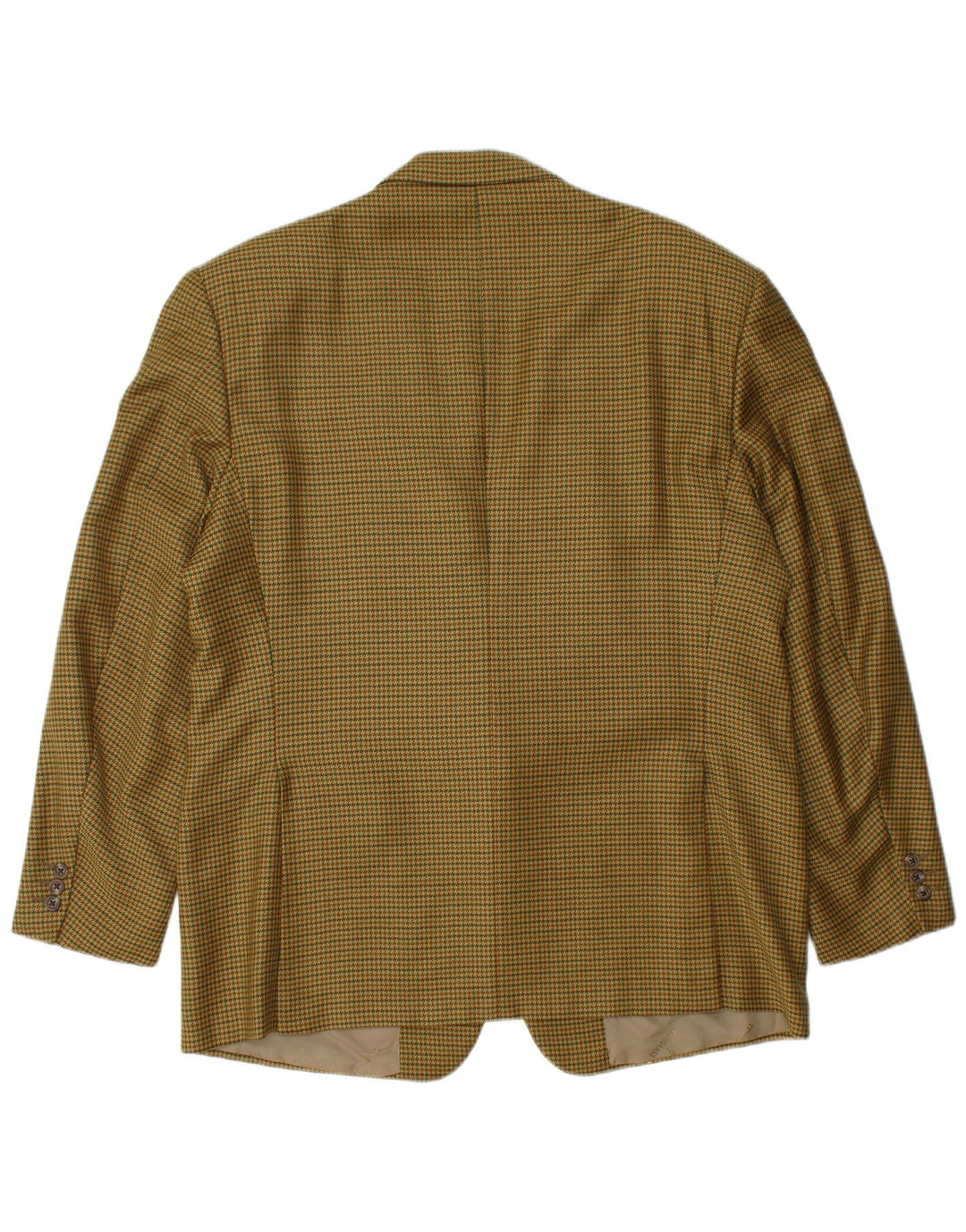 TRUSSARDI Mens 2 Button Blazer Jacket IT 56 3XL Khaki Check Virgin Wool