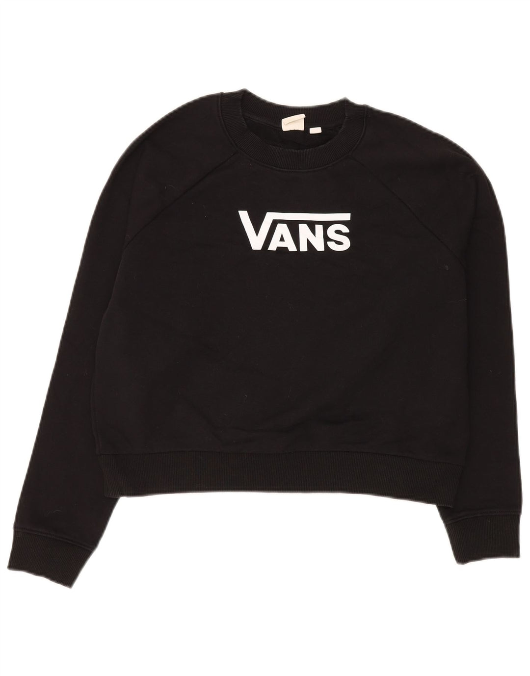 Женский укороченный свитшот с рисунком оверсайз VANS UK 10, маленький черный
