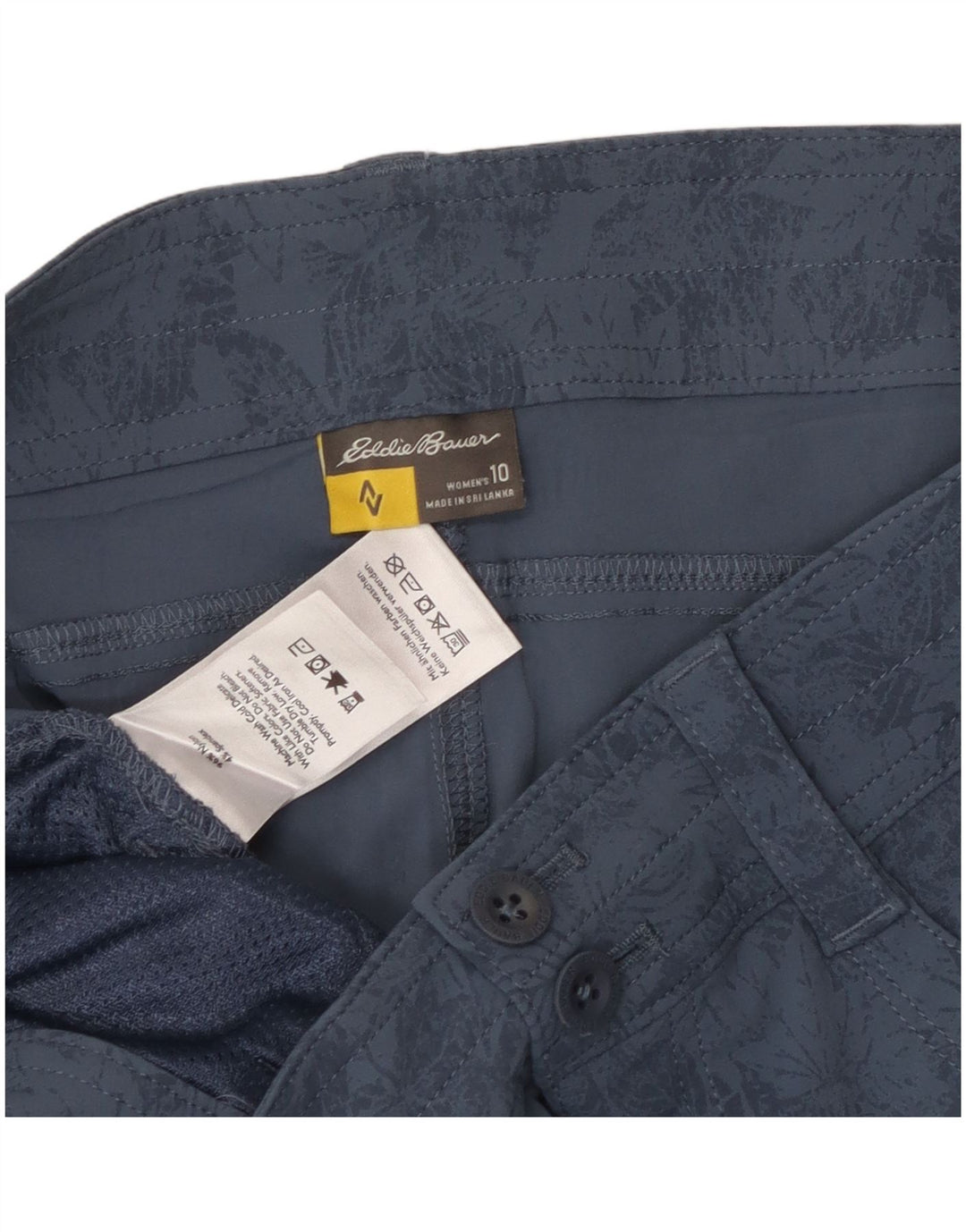 Женские шорты-карго Eddie Bauer, США 10, большие, W32, синие, нейлоновые с цветочным принтом