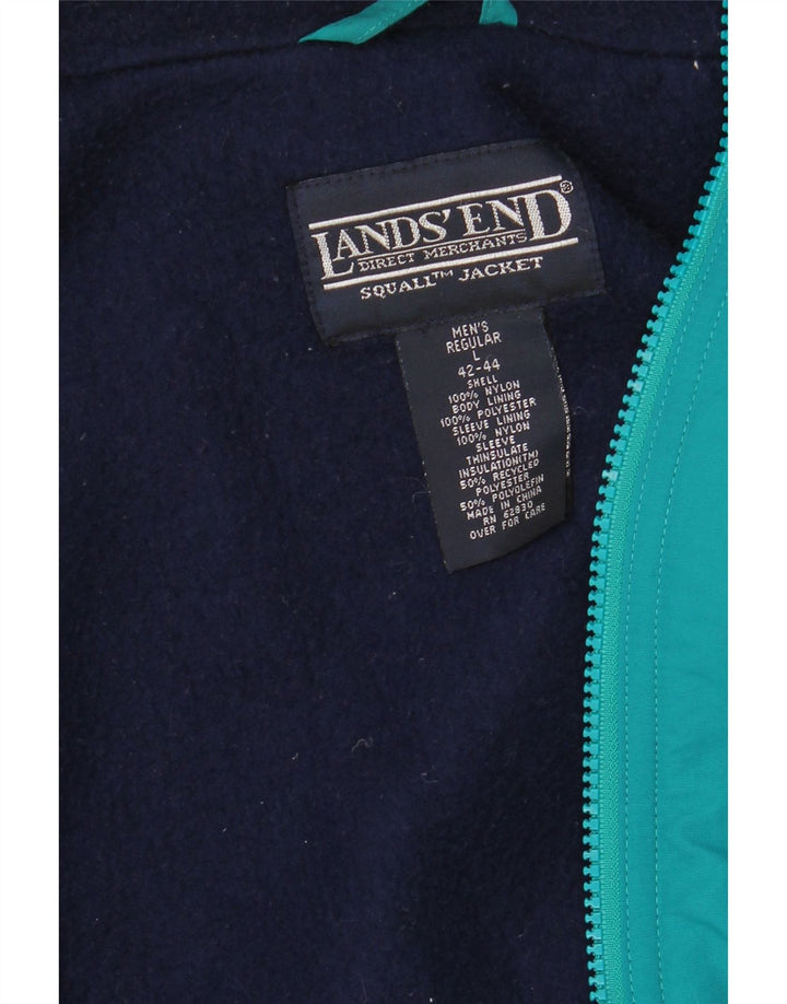 Мужская ветровка LANDS END UK 42/44, большой зеленый нейлон