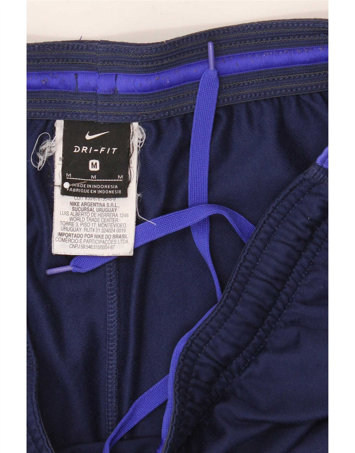 Мужские спортивные брюки Nike Dri Fit среднего размера, темно-синие, полиэстер с цветными блоками