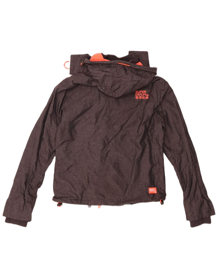 SUPERDRY Женская ветровка с капюшоном, куртка UK 12, средний серый