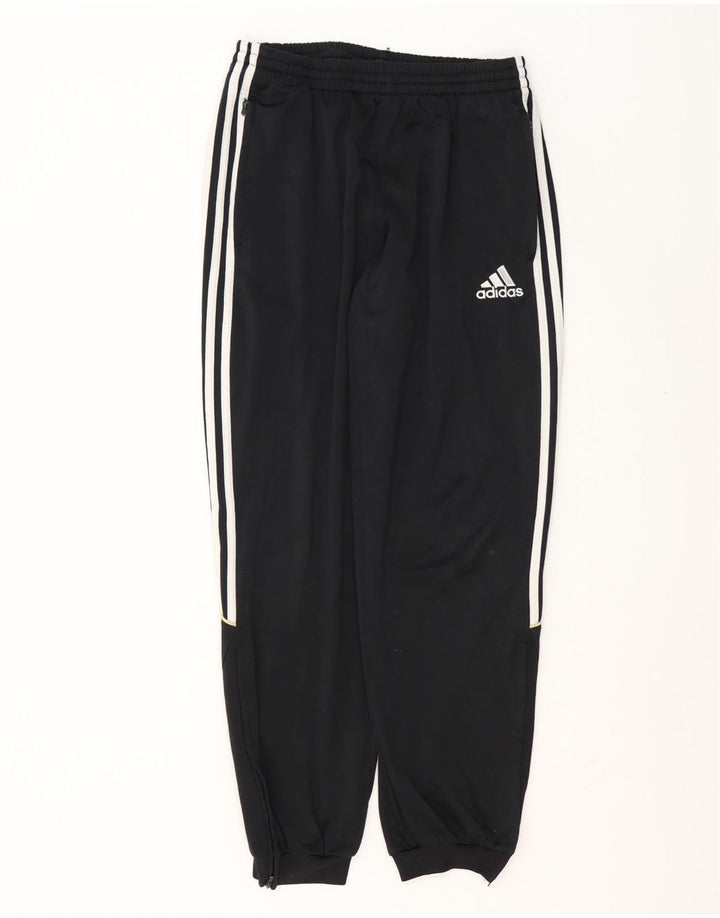 Мужские спортивные брюки Adidas для бега, средние черные полиэстер с цветными блоками