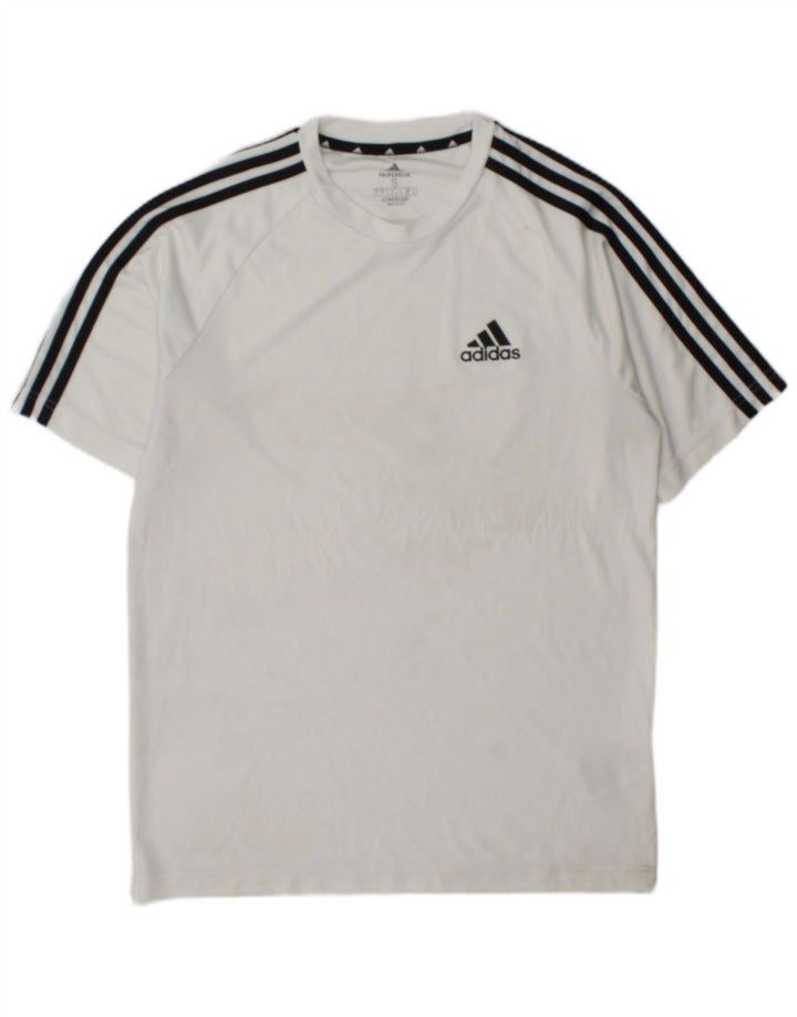 Мужская футболка Adidas Aeroready, маленький белый полиэстер с цветными блоками