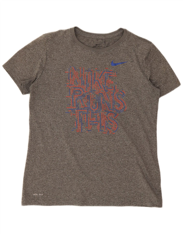 Женская футболка с графическим принтом Nike Dri Fit UK 14, средний серый
