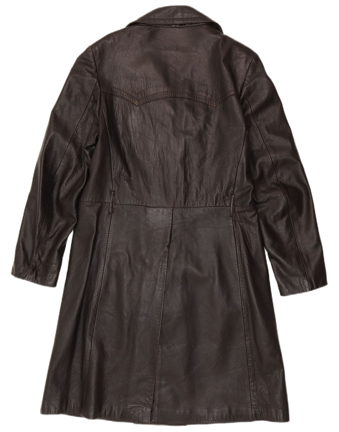 Мужское кожаное пальто VINTAGE IT 50 большое коричневое кожаное