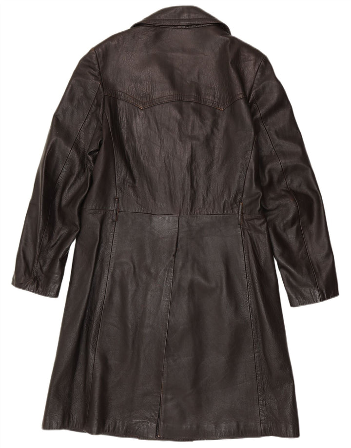 Мужское кожаное пальто VINTAGE IT 50 большое коричневое кожаное