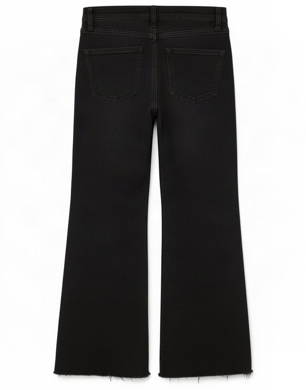 Topshop Женские джинсы Dree с высокой посадкой Bootcut W25 L26, черный хлопок