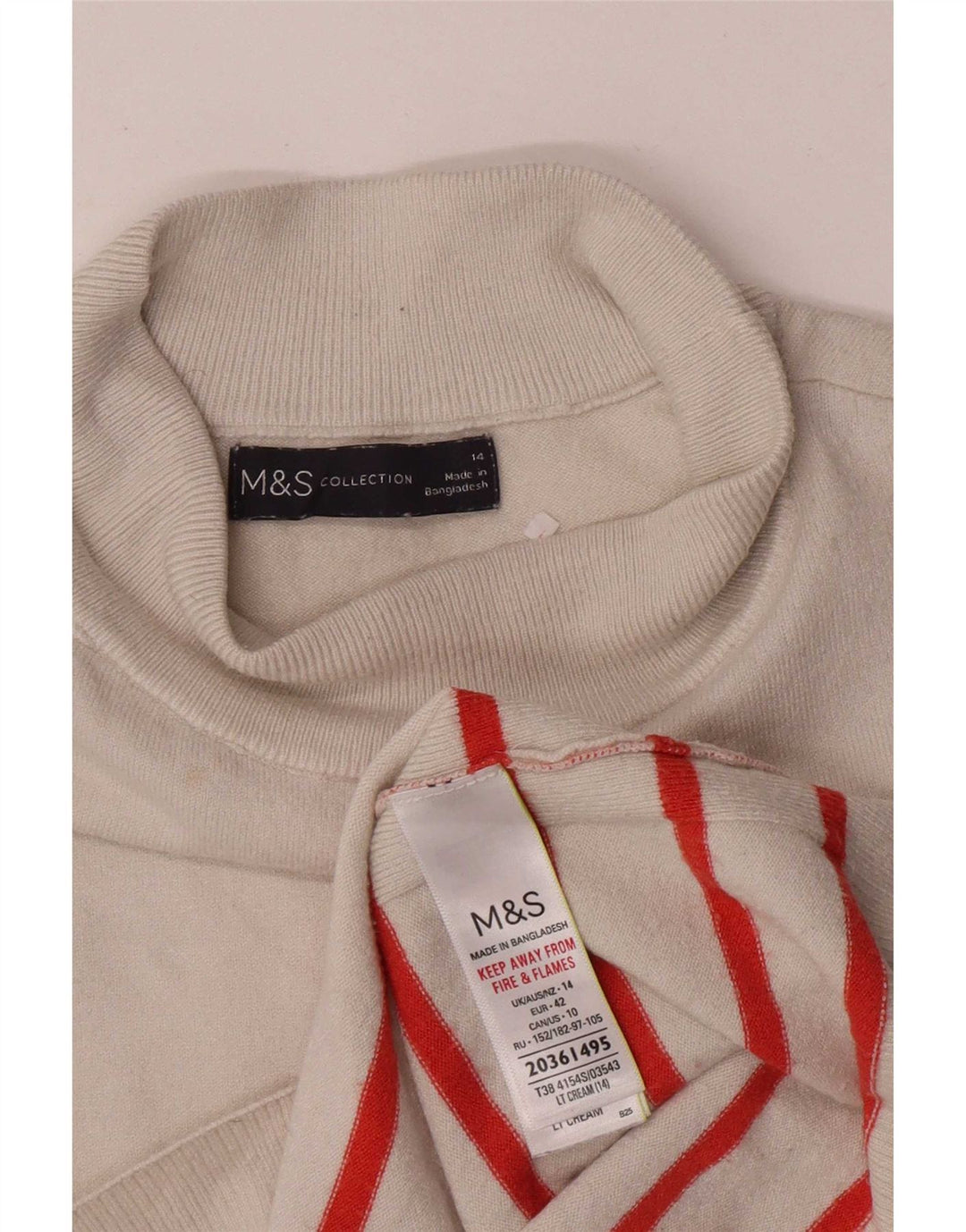 Женский жилет Marks & Spencer UK 14, средний, бежевый, в полоску, вискоза