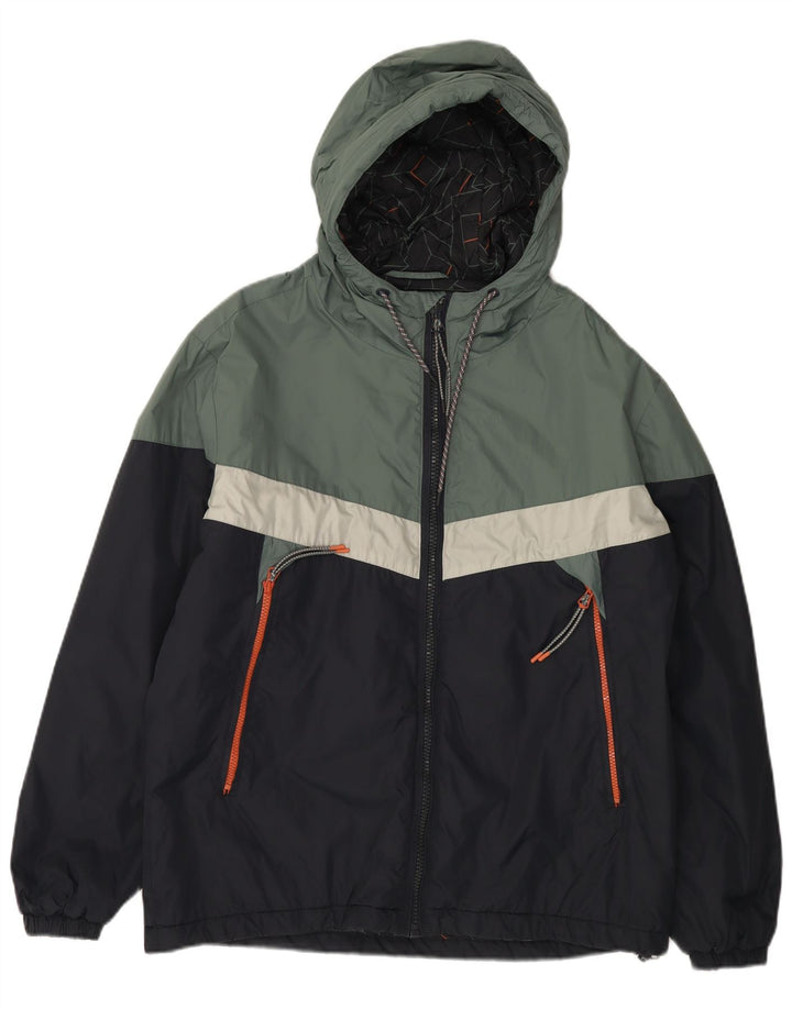 PEPE JEANS Мужская ветровка с капюшоном UK 42 XL Темно-синий с цветными блоками