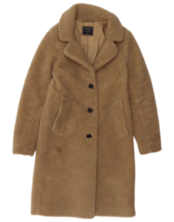 Женское пальто Abercrombie & Fitch Teddy Bear UK 6 XS, бежевый полиэстер