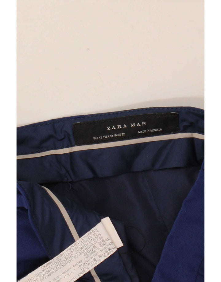 Мужские узкие брюки-чиносы Zara EU 42, большие W32 L30, синие, полиэстер