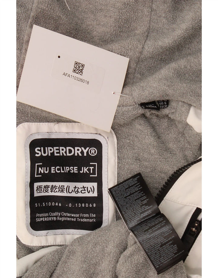 Женская ветровка большого размера с капюшоном Superdry UK 10, маленькая белая