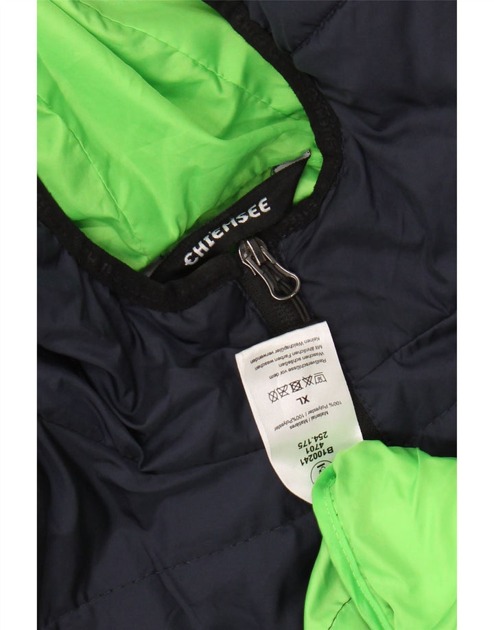 CHIEMSEE Мужская стеганая куртка с капюшоном UK 42 XL Темно-синий полиэстер