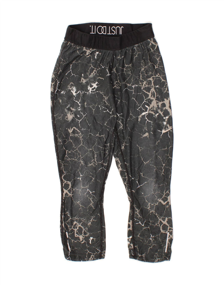 NIKE Womens Abstract Pattern Capri Leggings UK 8 Small  Grey Polyester Vintage Nike and Second-Hand Nike from Messina Hembry 