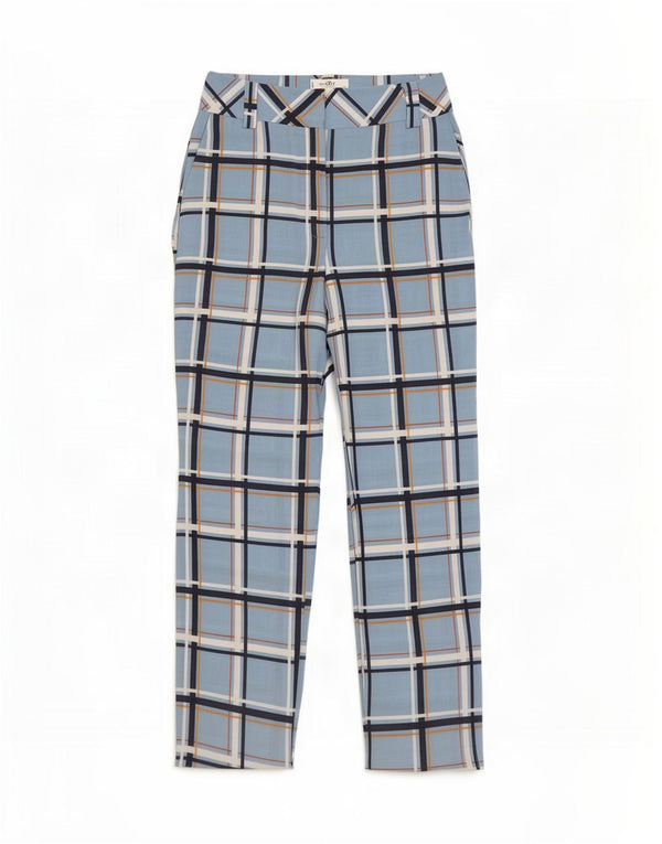 Женские прямые брюки чинос Topshop UK 10, маленькие W30 L30, синие в клетку