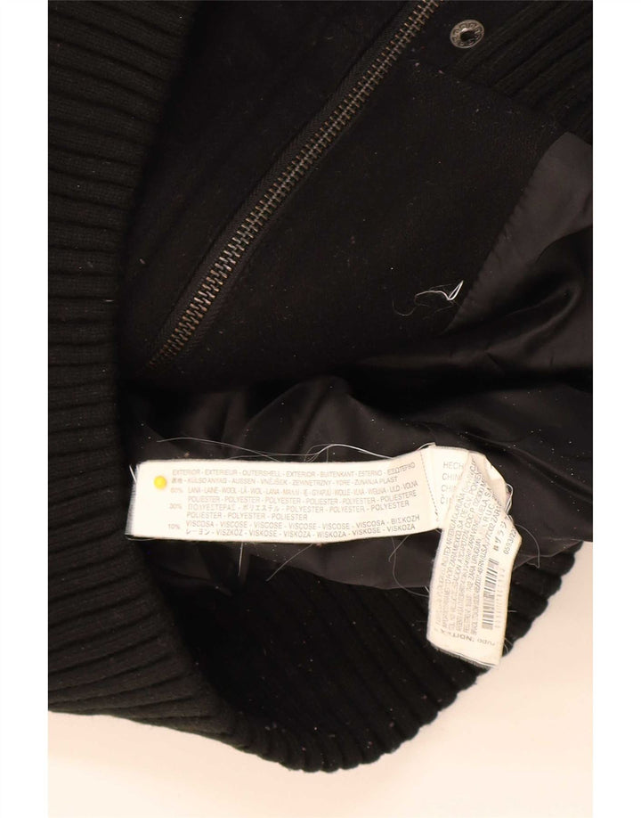 Женский бомбер Zara UK 14, средний черный, шерсть