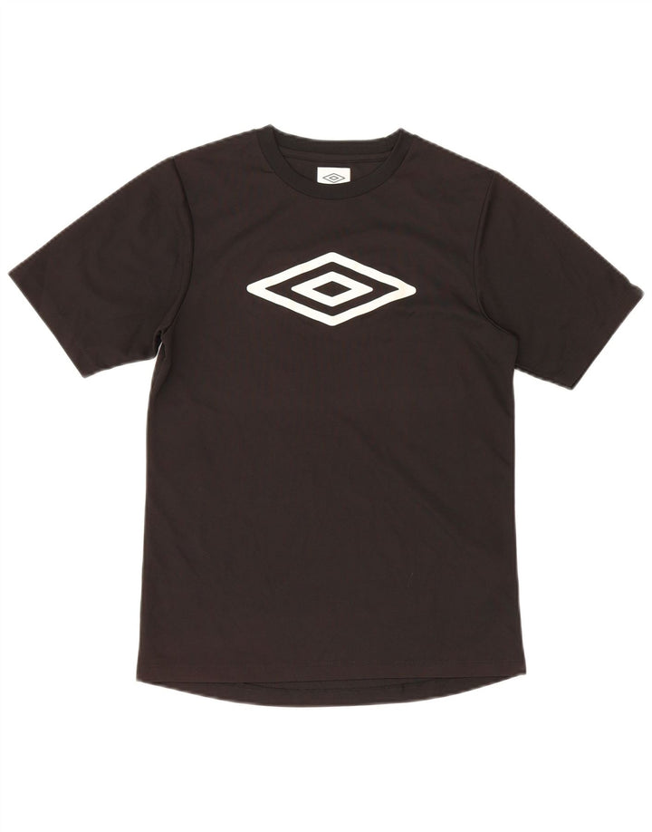 Футболка с рисунком Umbro для мальчиков, топ 12–13 лет, черный полиэстер
