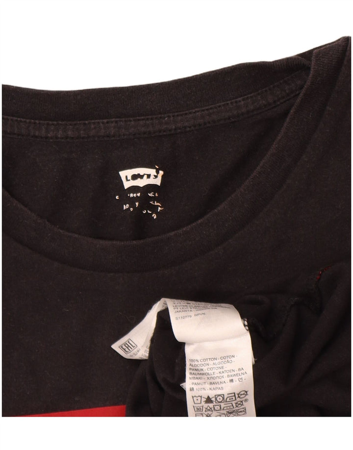 Мужская футболка с рисунком Levi's, большой черный хлопок