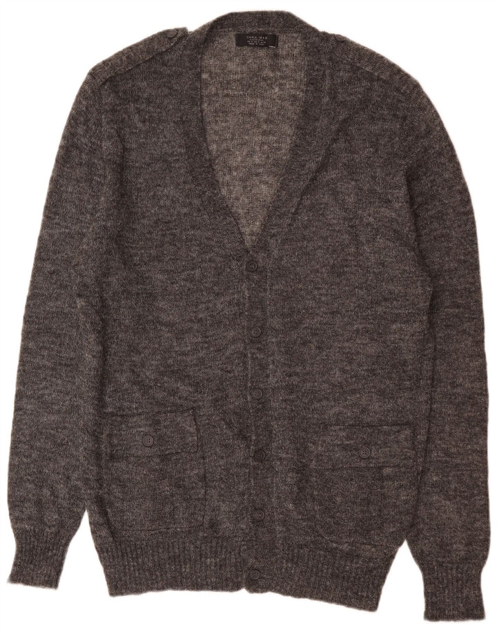 Мужской кардиган Zara XL, серый акрил в крапинку