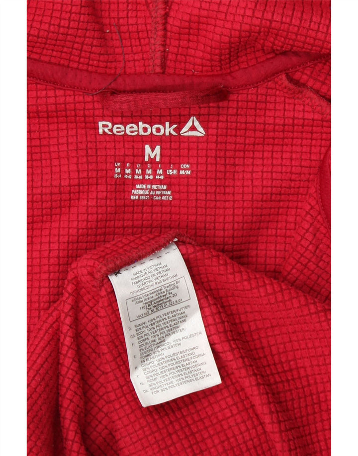 Женский свитер с капюшоном на молнии REEBOK UK 12/14, средний красный полиэстер