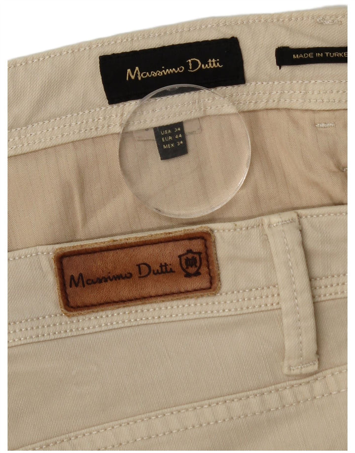 Massimo Dutti Мужские узкие повседневные брюки EU 44 Large W34 L34 Бежевые