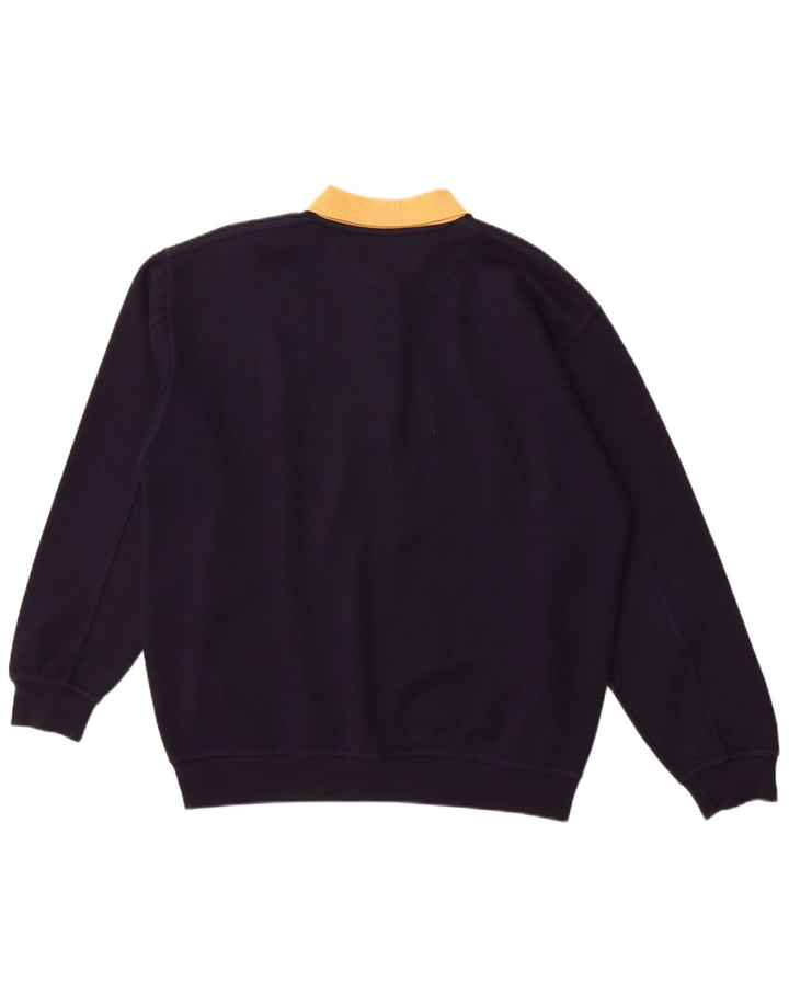 MCFORSUM Мужской свитшот с воротником поло, большой темно-синий полиэстер