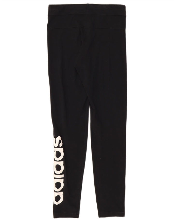 Женские леггинсы Adidas с рисунком, средние черные спортивные
