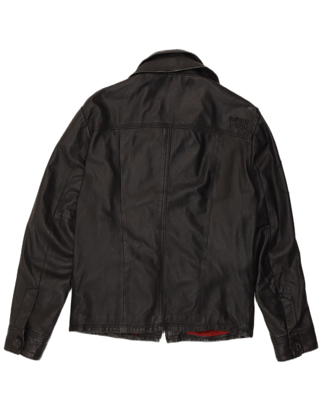 Мужская кожаная куртка Superdry в стиле милитари UK 38, средний черный кожаный цвет