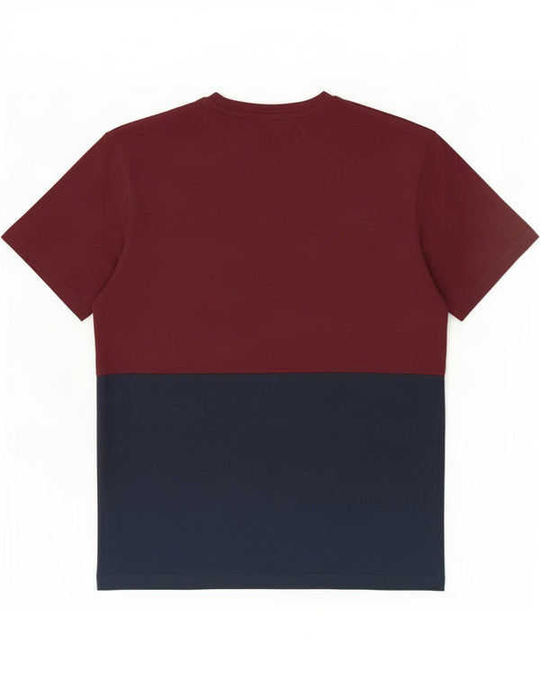 Мужская футболка с рисунком Jack & Jones Top среднего цвета, бордовый, хлопок с цветными блоками