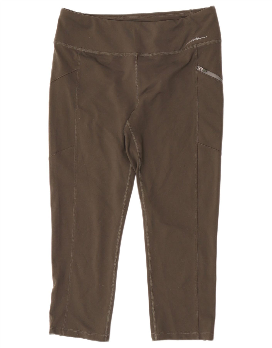 Женские леггинсы-капри Eddie Bauer UK 12, средний зеленый полиэстер