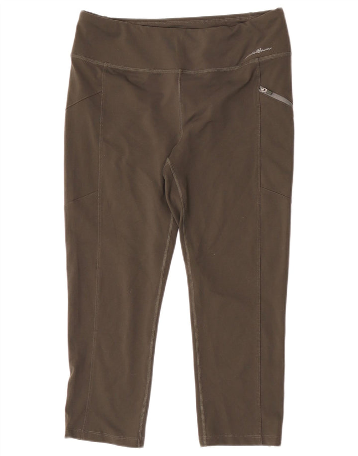 Женские леггинсы-капри Eddie Bauer UK 12, средний зеленый полиэстер