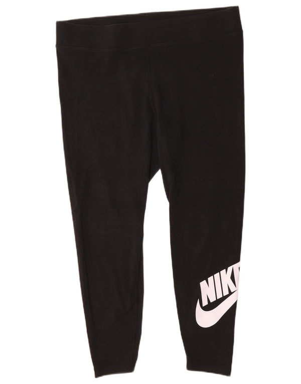 Женские укороченные леггинсы с графическим рисунком Nike UK 18 XL, черный хлопок
