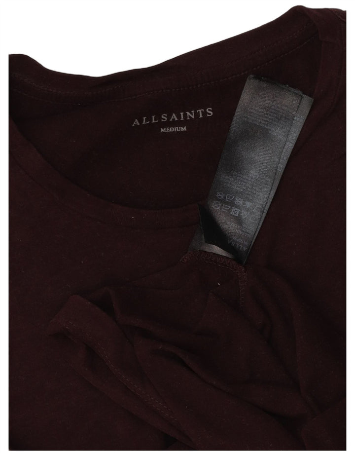 Мужской топ All Saints с длинным рукавом, средний бордовый хлопок, хлопок