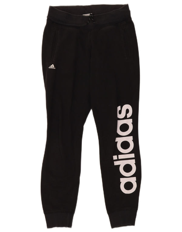 Женские спортивные брюки Adidas с графическим рисунком, джоггеры, Великобритания, 4/6 XS, черный хлопок
