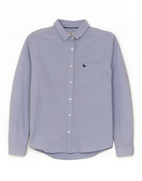Женская рубашка классического кроя Jack Wills UK 10, маленькая синяя хлопковая