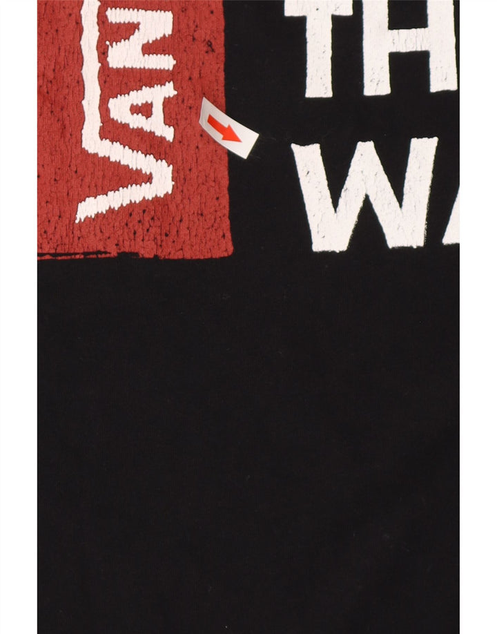 Мужская футболка с рисунком Vans, хлопковый топ среднего размера, черный