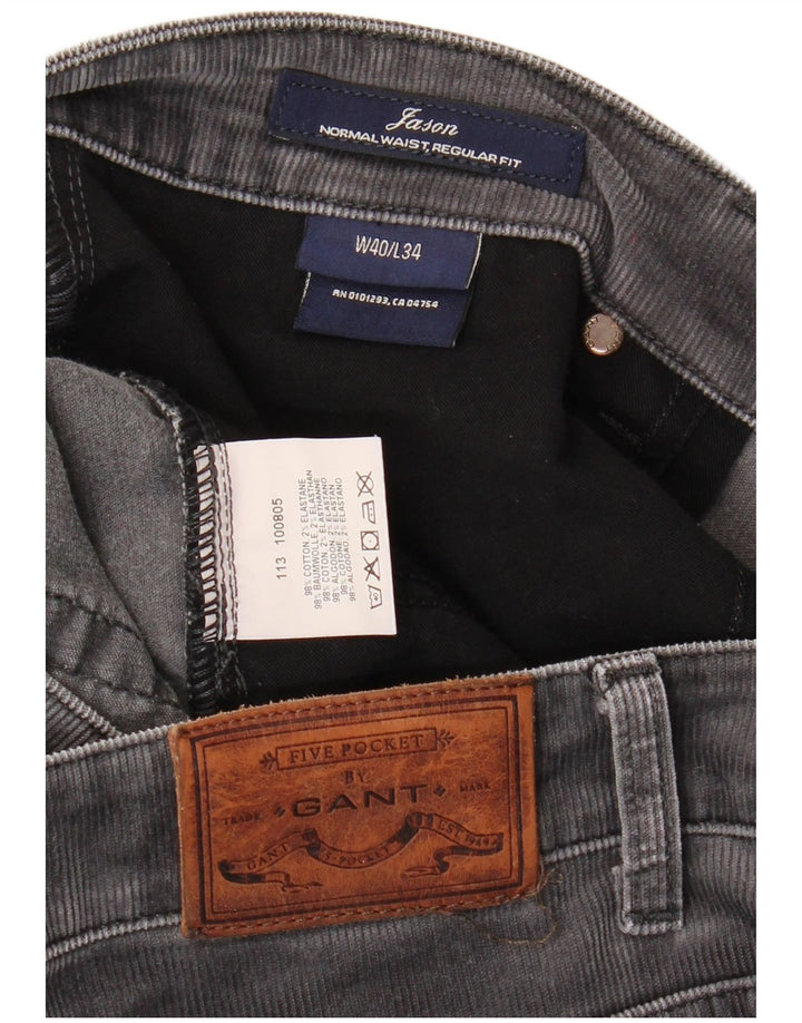 Мужские прямые вельветовые брюки GANT Jason Regular Fit W40 L34, серый хлопок