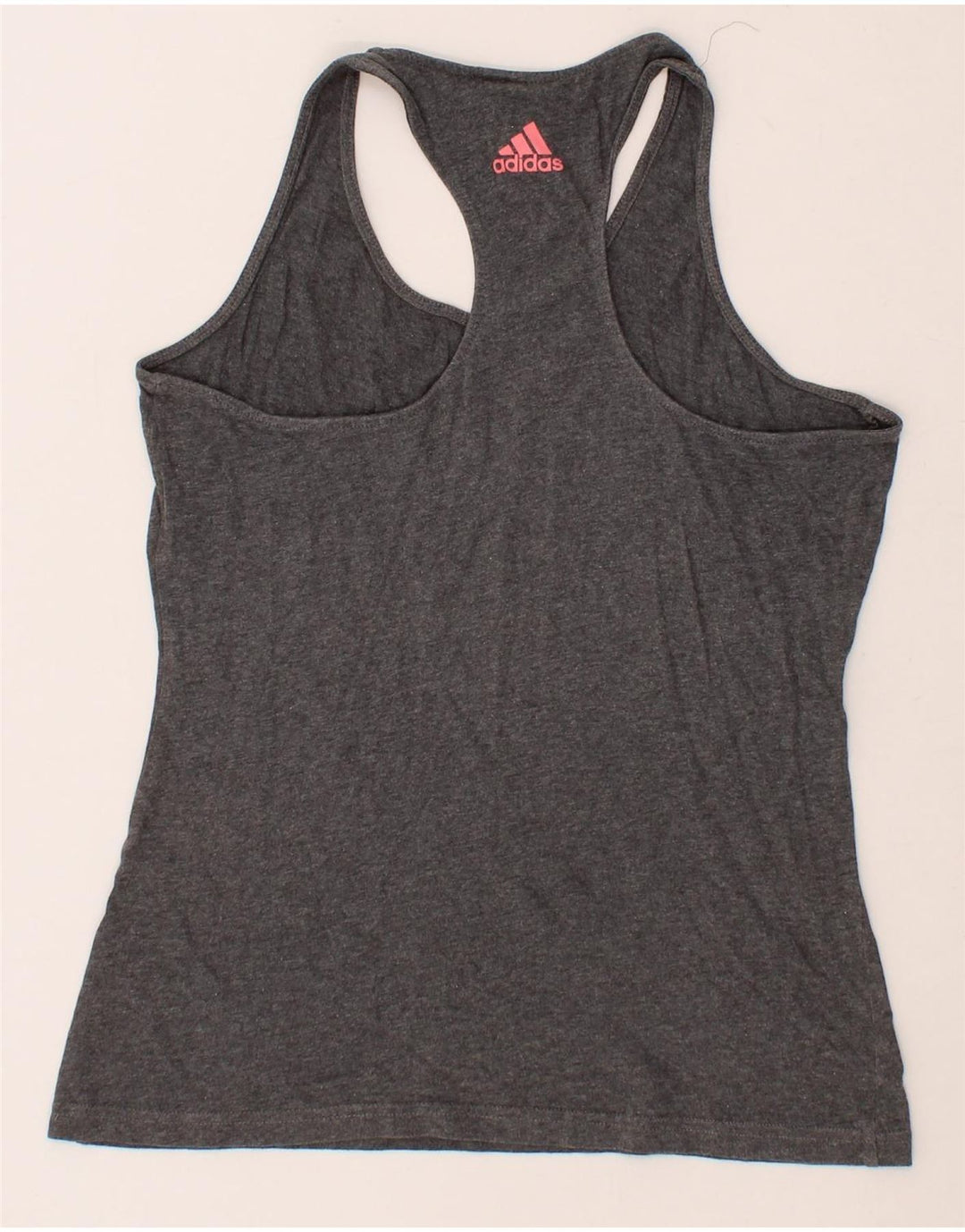 ADIDAS Womens Graphic Vest Top UK 10 Small Grey Vintage Adidas and Second-Hand Adidas from Messina Hembry 