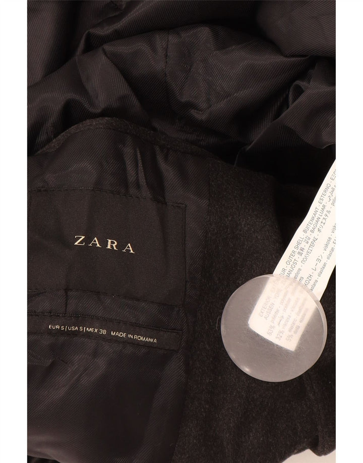 Мужское пальто Zara UK 36, маленький серый полиэстер