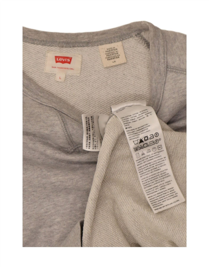 Мужской джемпер-свитшот Levi's, большой серый хлопок с крапинками