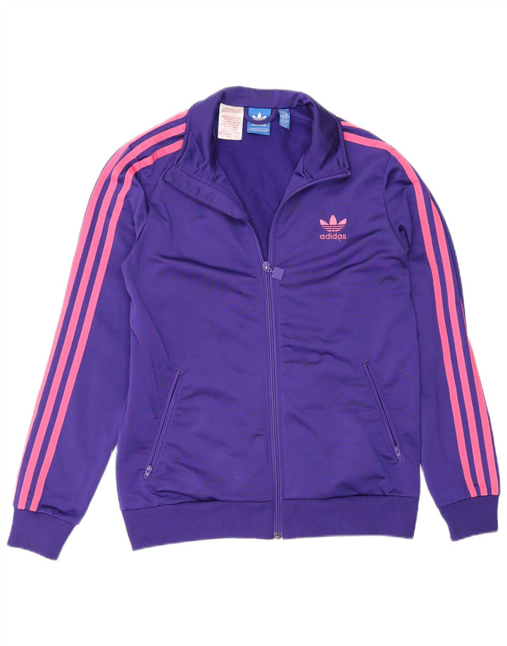 Спортивный костюм Adidas для девочек, верхняя куртка 13-14 лет, фиолетовый полиэстер