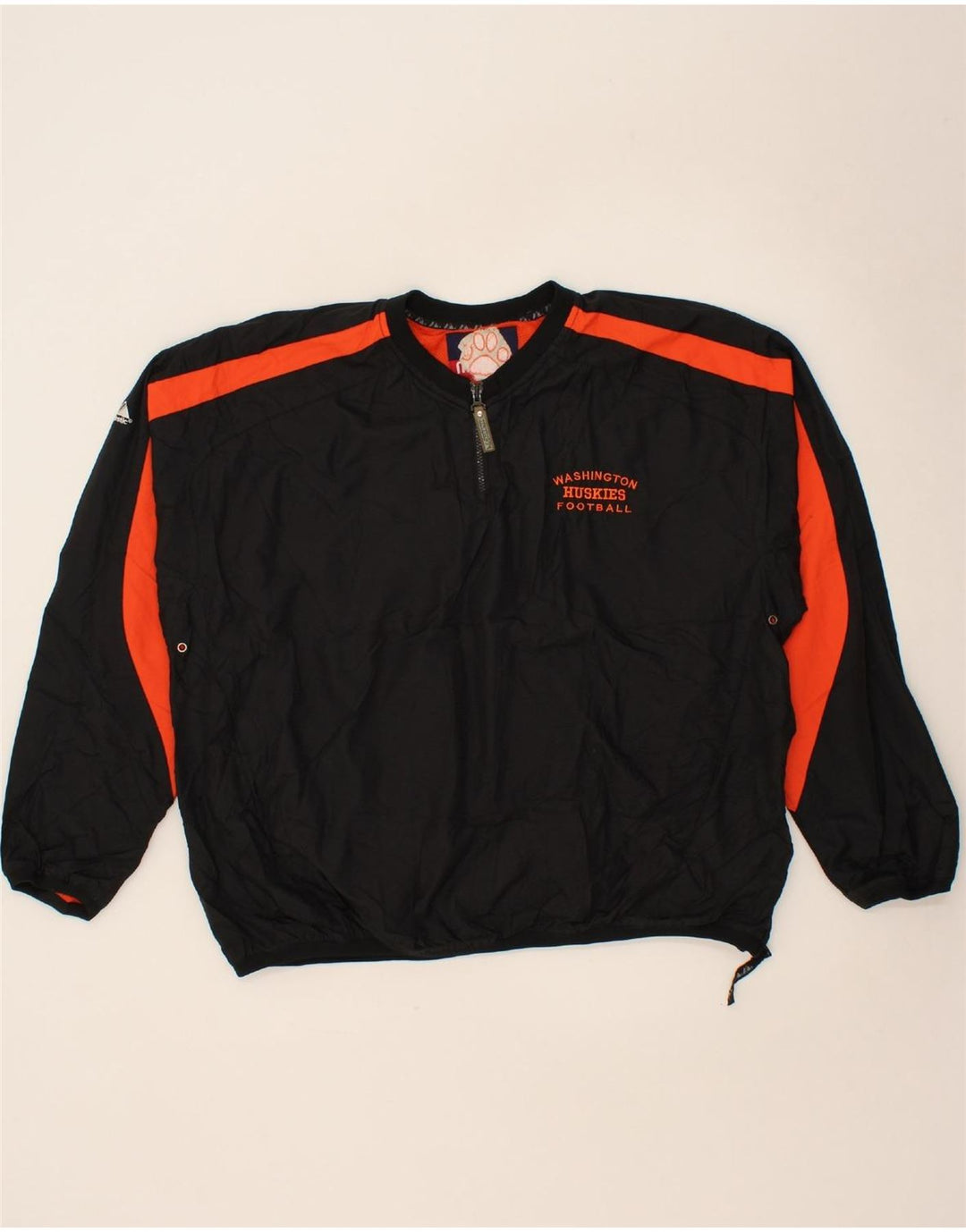 VINTAGE Mens Huskies Pullover Tracksuit Top Jacket Large Black Colourblock Vintage Vintage and Second-Hand Vintage from Messina Hembry 