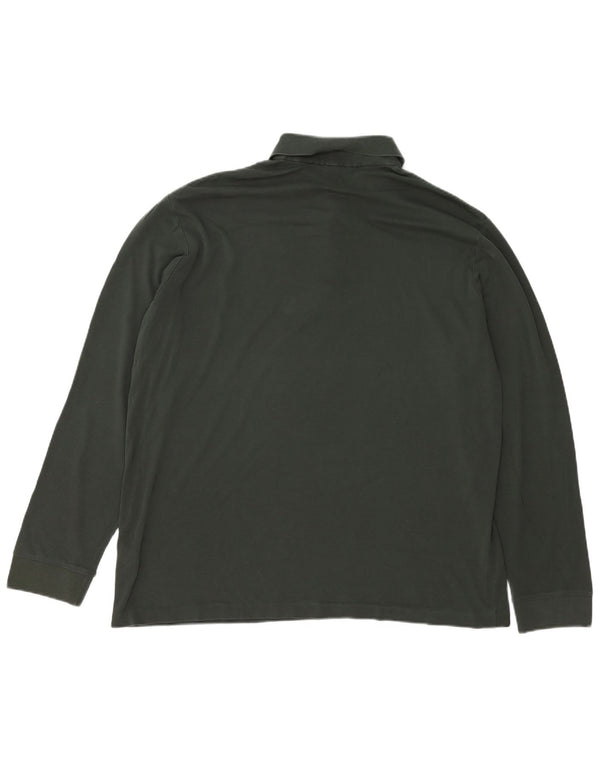 Hugo Boss Mens Long Sleeve Polo Shirt 2XL Green Cotton