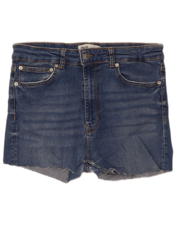Женские джинсовые шорты скинни с высокой талией Zara EU 44 XL W34 Синие