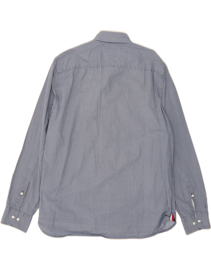 TOMMY HILFIGER Mens Regular Fit Shirt XL Blue Check Cotton Vintage Tommy Hilfiger and Second-Hand Tommy Hilfiger from Messina Hembry 