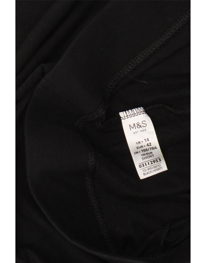Женские леггинсы MARKS & SPENCER UK 14, большие черные, хлопковые