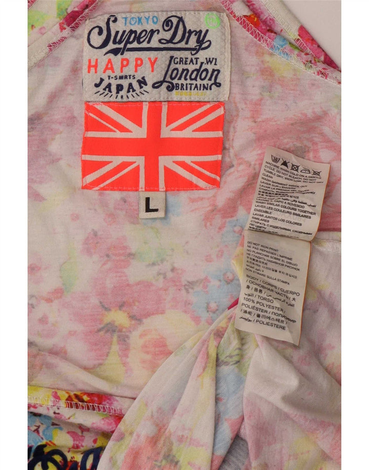 Женский жилет с рисунком Superdry UK 16, большой разноцветный полиэстер с цветочным принтом