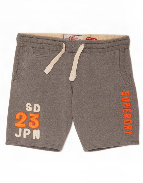 Мужские спортивные шорты с рисунком Superdry 2XL, серые, хлопок