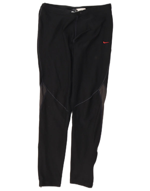 Женские беговые леггинсы Nike UK 10/12, средние черные с цветными блоками